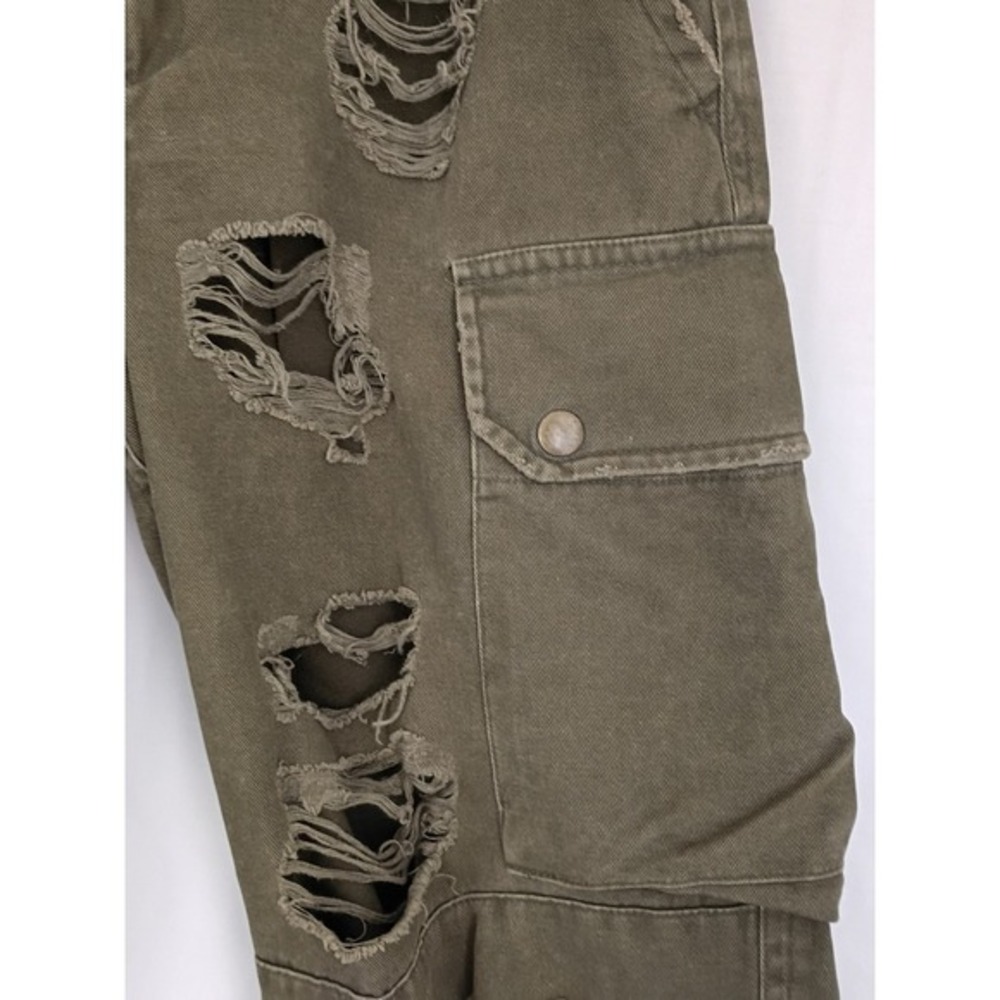 CARMAR CARMAR Olive Green Distressed Cargo Pants Size 26 VTG Grunge Style - Picture 13 of 15